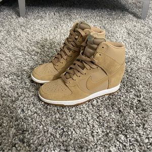 Nike dunk wedge size 7 suede new desert camo